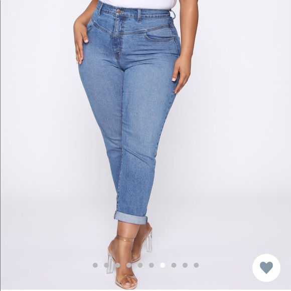 Fashion Nova Denim - Fashion Nova Medium Blue Wash Mom Jeans